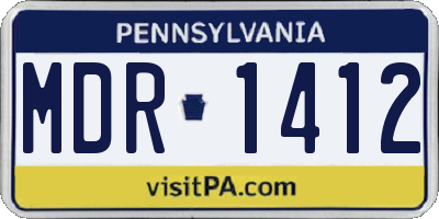PA license plate MDR1412