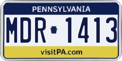 PA license plate MDR1413