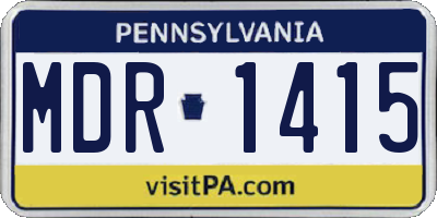 PA license plate MDR1415