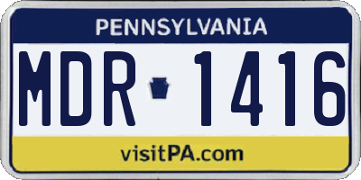PA license plate MDR1416