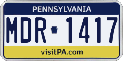 PA license plate MDR1417