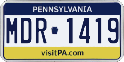 PA license plate MDR1419
