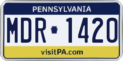 PA license plate MDR1420