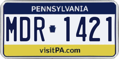 PA license plate MDR1421