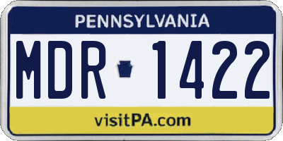 PA license plate MDR1422