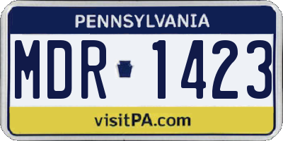 PA license plate MDR1423