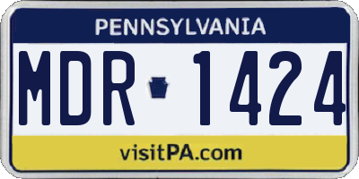 PA license plate MDR1424