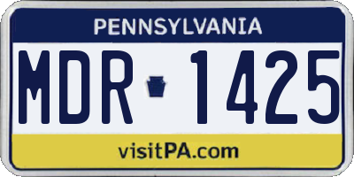 PA license plate MDR1425