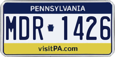 PA license plate MDR1426
