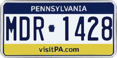 PA license plate MDR1428