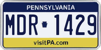 PA license plate MDR1429