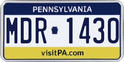 PA license plate MDR1430