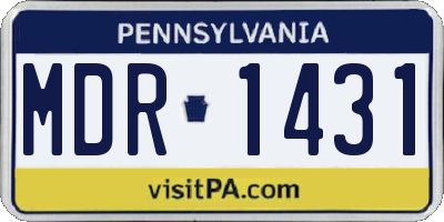 PA license plate MDR1431