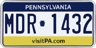 PA license plate MDR1432