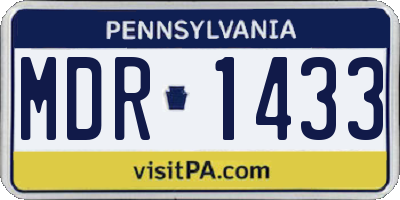 PA license plate MDR1433