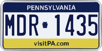 PA license plate MDR1435