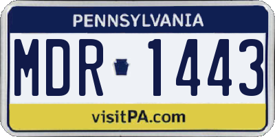 PA license plate MDR1443