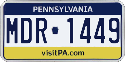 PA license plate MDR1449