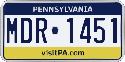 PA license plate MDR1451