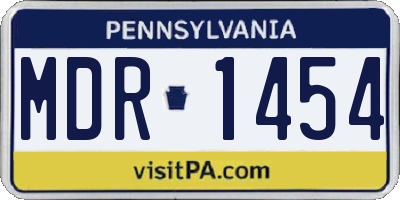 PA license plate MDR1454