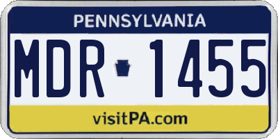 PA license plate MDR1455