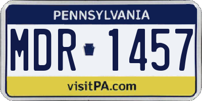 PA license plate MDR1457