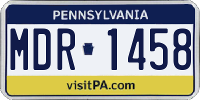 PA license plate MDR1458