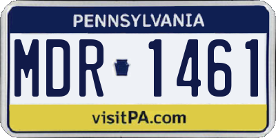 PA license plate MDR1461