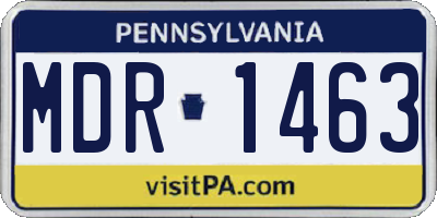 PA license plate MDR1463