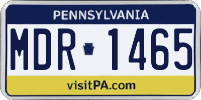 PA license plate MDR1465