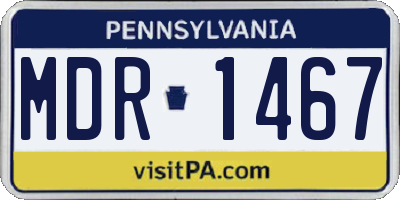 PA license plate MDR1467