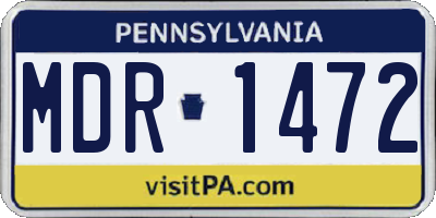 PA license plate MDR1472