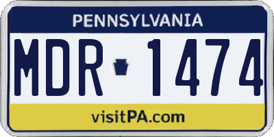 PA license plate MDR1474