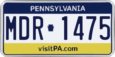 PA license plate MDR1475