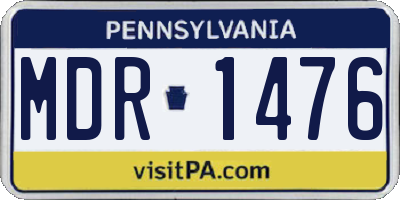 PA license plate MDR1476