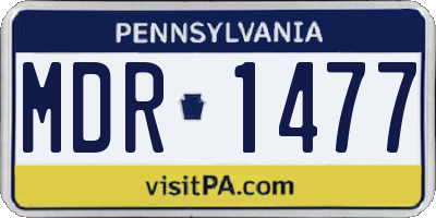 PA license plate MDR1477