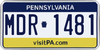 PA license plate MDR1481