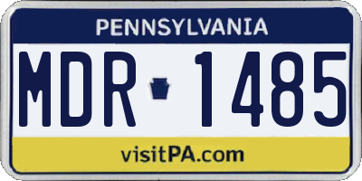 PA license plate MDR1485