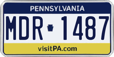 PA license plate MDR1487