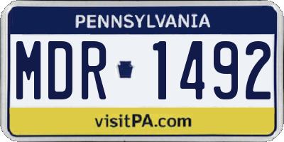 PA license plate MDR1492