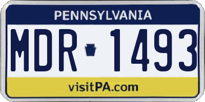 PA license plate MDR1493