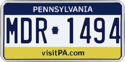 PA license plate MDR1494
