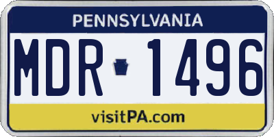 PA license plate MDR1496