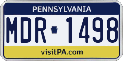 PA license plate MDR1498
