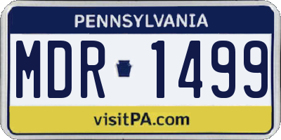PA license plate MDR1499