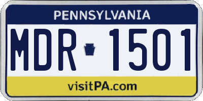 PA license plate MDR1501