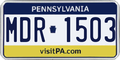 PA license plate MDR1503