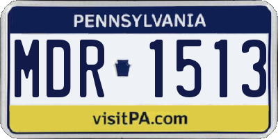 PA license plate MDR1513