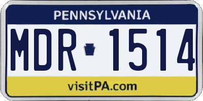 PA license plate MDR1514