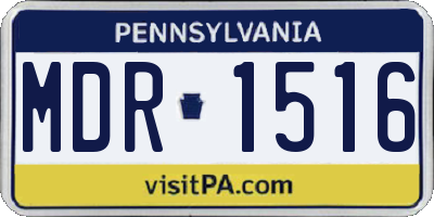PA license plate MDR1516
